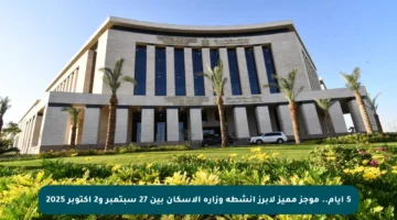 5 أيام.. موجز مميز لأبرز أنشطة وزارة الإسكان بين 27 سبتمبر و2 أكتوبر 2025